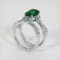 3.08 Ct. Bluish Green Sapphire Ring, 14K White Gold 2