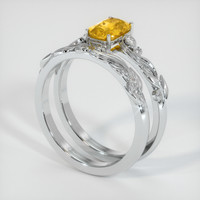 0.94 Ct. Yellow Sapphire Ring, 14K White Gold 2