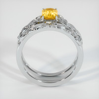 0.94 Ct. Yellow Sapphire Ring, 14K White Gold 3
