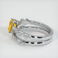 0.94 Ct. Yellow Sapphire Ring, 14K White Gold 4