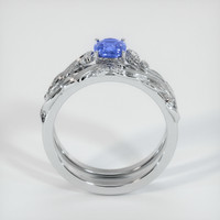 0.75 Ct. Blue Sapphire Ring, 18K White Gold 3