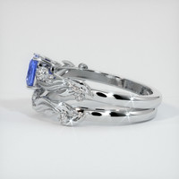 0.75 Ct. Blue Sapphire Ring, 18K White Gold 4