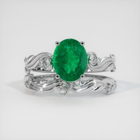 1.75 Ct. Emerald Ring, 18K White Gold 1