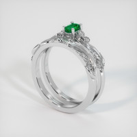 0.17 Ct. Emerald  Ring - 18K White Gold