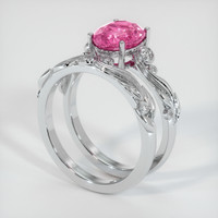 2.21 Ct. Pink Sapphire Ring, 18K White Gold 2