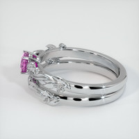 0.47 Ct. Pink Sapphire Ring, 18K White Gold 4