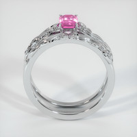0.68 Ct. Pink Sapphire Ring, 18K White Gold 3