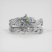 1.14 Ct. Bi Color Sapphire Ring, 18K White Gold 1