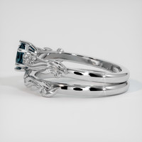 0.84 Ct. Greenish Blue Sapphire Ring, 18K White Gold 4