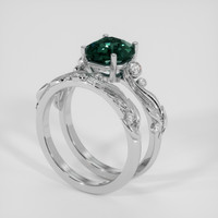 2.57 Ct. Bluish Green Sapphire Ring, 18K White Gold 2