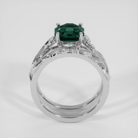 2.57 Ct. Bluish Green Sapphire Ring, 18K White Gold 3
