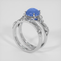 3.07 Ct. Blue Sapphire Ring, 18K White Gold 2