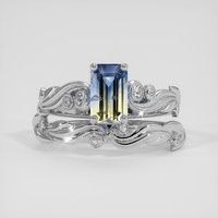 1.52 Ct. Bi Color Sapphire Ring, 18K White Gold 1