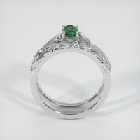 0.62 Ct. Bluish Green Sapphire Ring, 18K White Gold 3
