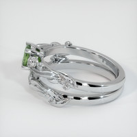 0.44 Ct. Green Sapphire Ring, 18K White Gold 4