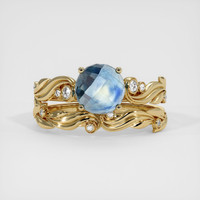 1.22 Ct. Bi Color Sapphire Ring, 10K Yellow Gold 1