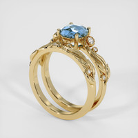 1.22 Ct. Bi Color Sapphire Ring, 10K Yellow Gold 2