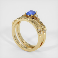 3.30 Ct. Blue Sapphire Ring, 14K Yellow Gold 2
