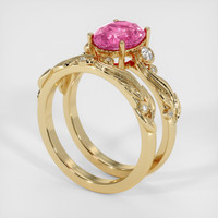 2.21 Ct. Pink Sapphire Ring, 14K Yellow Gold 2