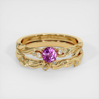 0.47 Ct. Pink Sapphire Ring, 14K Yellow Gold 1