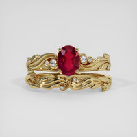 1.04 Ct. Ruby Ring, 14K Yellow Gold 1