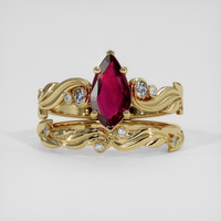 1.27 Ct. Purplish Red Ruby Ring, 14K Yellow Gold 1