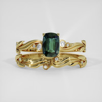 1.04 Ct. Green Sapphire Ring, 14K Yellow Gold 1