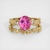 2.21 Ct. Pink Sapphire Ring, 18K Yellow Gold 1
