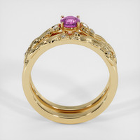 0.47 Ct. Pink Sapphire Ring, 18K Yellow Gold 3