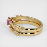 0.47 Ct. Pink Sapphire Ring, 18K Yellow Gold 4