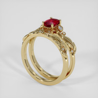 1.04 Ct. Ruby Ring, 18K Yellow Gold 2