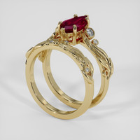 1.27 Ct. Purplish Red Ruby Ring, 18K Yellow Gold 2