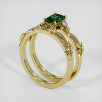 1.04 Ct. Green Sapphire Ring, 18K Yellow Gold 2