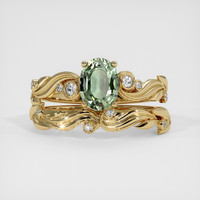1.15 Ct. Green Sapphire Ring, 18K Yellow Gold 1