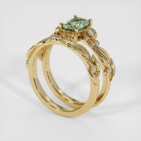 1.15 Ct. Green Sapphire Ring, 18K Yellow Gold 2