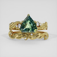 2.52 Ct. Green Sapphire Ring, 18K Yellow Gold 1