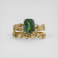 1.85 Ct. Yellowish Green Sapphire Ring, 18K Yellow Gold 1