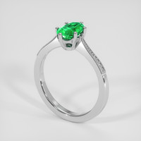 0.80 Ct. Emerald Ring, Platinum 950 2