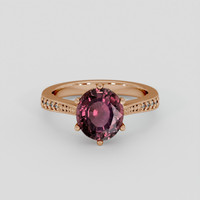 2.15 Ct. Pinkish Brown Sapphire Ring, 14K Rose Gold 1