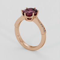 2.15 Ct. Pinkish Brown Sapphire Ring, 14K Rose Gold 2