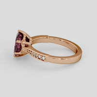 2.15 Ct. Pinkish Brown Sapphire Ring, 14K Rose Gold 4