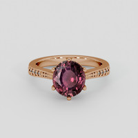2.15 Ct. Pinkish Brown Sapphire Ring, 18K Rose Gold 1