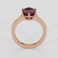 2.15 Ct. Pinkish Brown Sapphire Ring, 18K Rose Gold 3