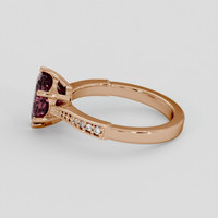 2.15 Ct. Pinkish Brown Sapphire Ring, 18K Rose Gold 4
