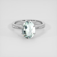 2.22 Ct. Green Beryl Ring, Silver 1
