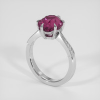 4.20 Ct. Purplish Pink Garnet Ring, Silver 2