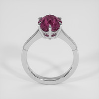 4.20 Ct. Purplish Pink Garnet Ring, Silver 3