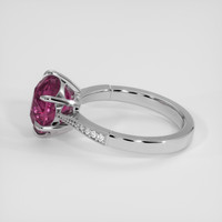 4.20 Ct. Purplish Pink Garnet Ring, Silver 4