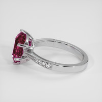3.42 Ct. Purplish Pink Rhodolite Garnet Ring, 14K White Gold 4