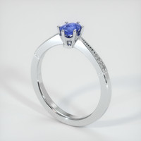 0.40 Ct. Blue Sapphire Ring, 18K White Gold 2